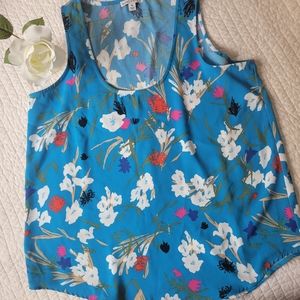 J. Crew 💙 Floral Blue Sleeveless Blouse